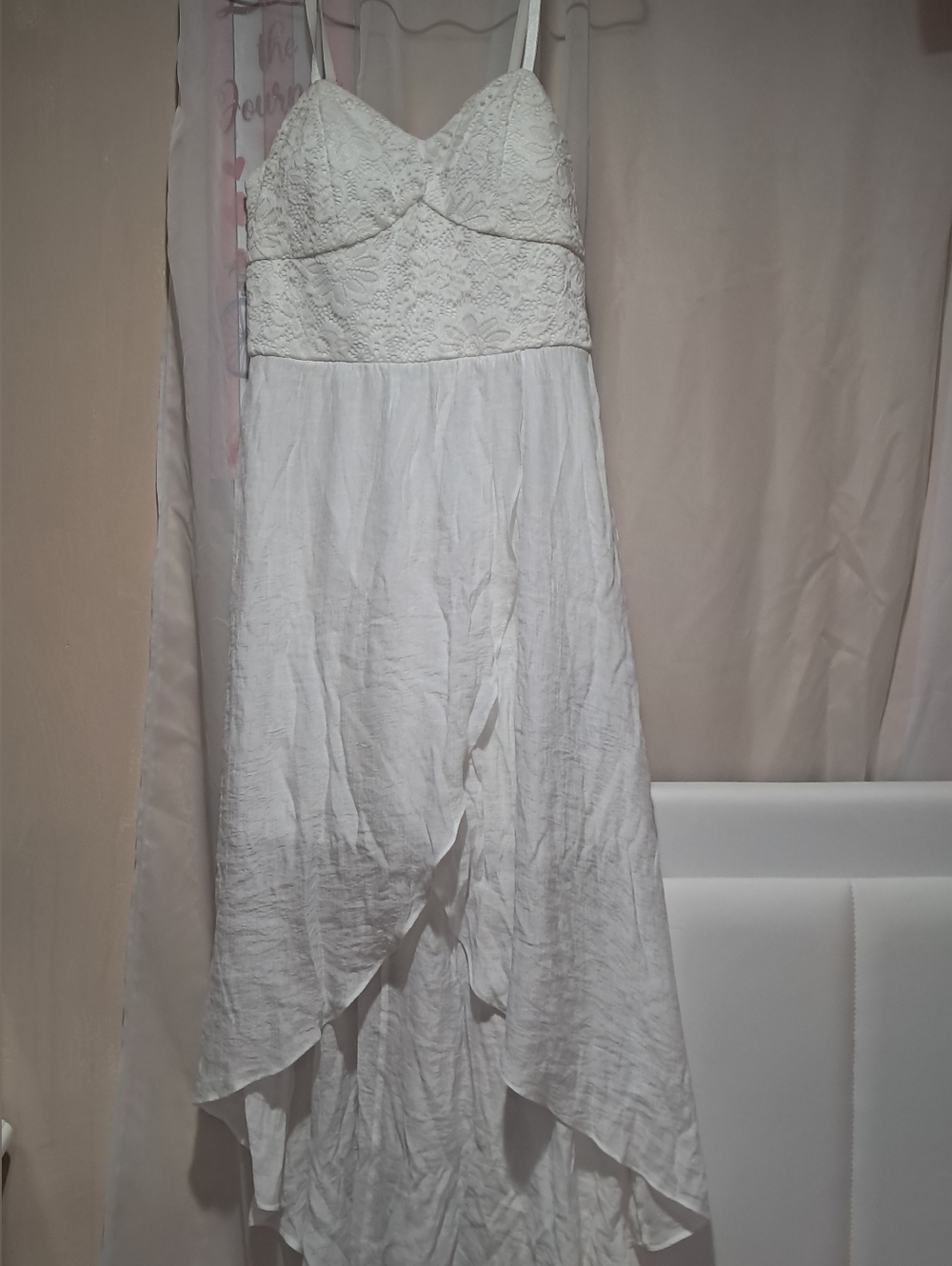 ​IZ BYER White Lace High-Low Tulip Maxi Dress with Slit - Size M - Picture 7 of 15